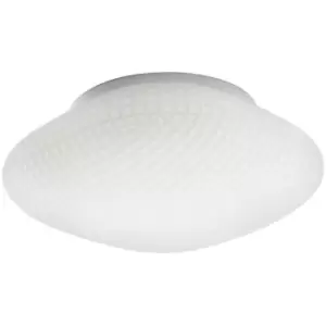 Merano Escondido Bathroom Ceiling Light White Glass LED E27