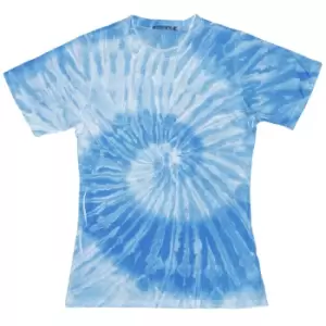 Colortone Womens/Ladies Short Sleeve Spider Tie Dye T-Shirt (XL) (Spider Royal)