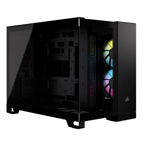 Corsair 2500X RGB Tempered Glass Micro ATX Dual Chamber PC Case - Black - CC-9011267-WW