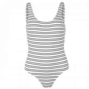 French Connection Sport Striped Swimsuit - SMMRWH/UTILITYB