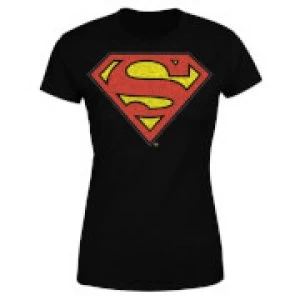 DC Originals Official Superman Crackle Logo Womens T-Shirt - Black - 5XL