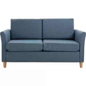 Homcom - Double Seat Sofa Loveseat Couch w/Armrest Linen Upholstery Blue