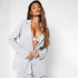 I Saw It First ISAWITFIRST Glitter Blazer Co-Ord - Silver