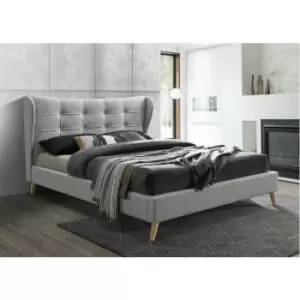 Harper Dove Grey Fabric Upholstred Bed 4ft6 Double Frame 135 x 190