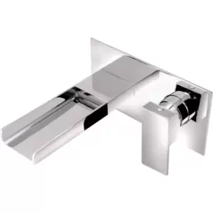 Chrome Wall Mounted Bath Mixer Tap - Quadra