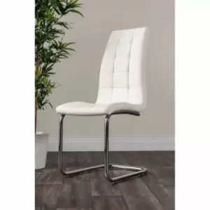 Furniture Box 2 x Murano Luxury Premium Curved Deep Foam Cushioned Black White Dining Chairs White