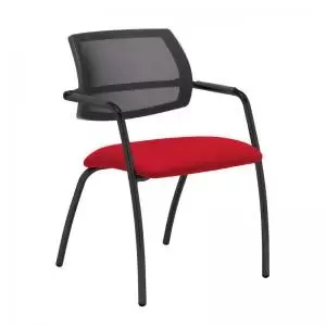 Tuba Black 4 leg frame conference chair with half mesh back - Belize