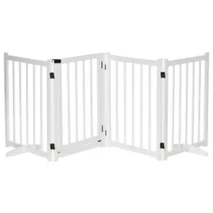 Pawhut Freestanding Pet Gate For Doorways/Stairs - White