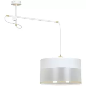 Emibig Monolit White Pendant Ceiling Light with Black, Gold Fabric Shades, 1x E-27