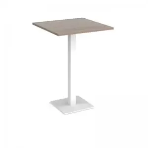 Brescia square poseur table with flat square white base 800mm -