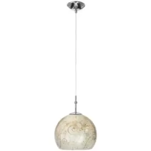 14-kolarz - LUNA designer pendant light chrome 1 bulb, silver shade medici