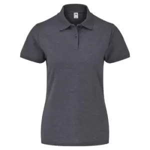 Fruit Of The Loom Womens Lady-Fit 65/35 Short Sleeve Polo Shirt (XS) (Dark Heather)