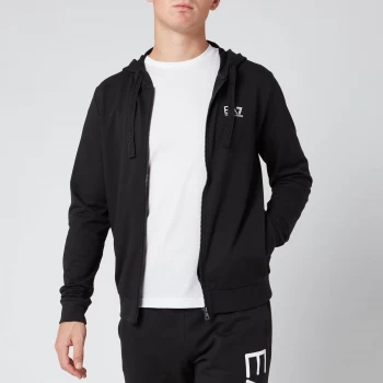 Emporio Armani EA7 Core ID Logo Zip Through Hoodie Black Size M Men