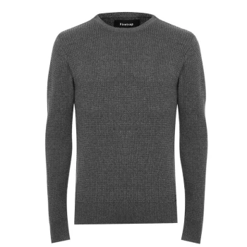 Firetrap 2 Knit Jumper Mens - Grey/Chacoal