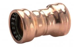 Wickes Copper Pushfit Straight Coupling - 15mm Pack of 5