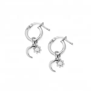 Dainty Moon & Sun Small Hoop Earrings SEH582