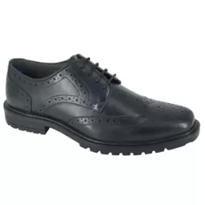 Roamers Boys Leather Gibson Shoes (6 UK) (Black)