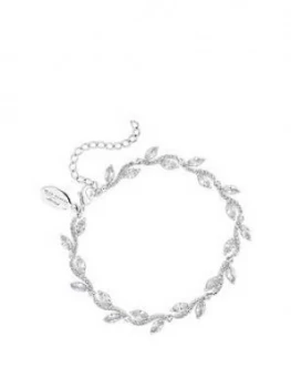 Jon Richard Jon Richard Bridal Pave Wave Leaf Bracelet