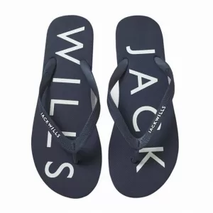 Jack Wills Flip Flops - Navy Graphic