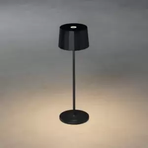 Positano Outdoor Effect Table Lamp USB 2700K, 3000K Dimmable Round Black, IP54