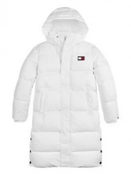 Tommy Hilfiger Girls Oversized Down Padded Parka - White, Size 6 Years, Women