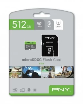 PNY Elite 100MBs microSD Memory Card - 512GB