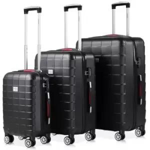 Exopack Hard Shell Black Suitcase 3Pcs Set