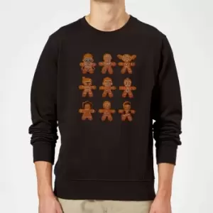 Star Wars Gingerbread Characters Black Christmas Jumper - XXL