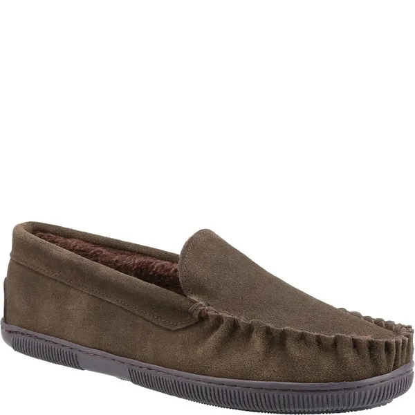 Cotswold Mens Tresham Slip On Moccasin Loafer Slippers - UK 6 Brown male GDE2722BRO6