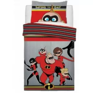 Incredibles Childrens/Kids Saving The Day Duvet Set (Double) (Multicoloured) - Multicoloured