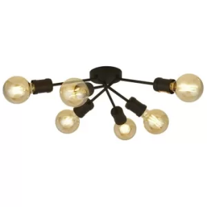 Searchlight Dance 6 Light Ceiling Light, Sand Black