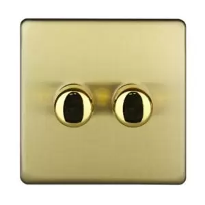 Varilight Brass Effect Single 2 Way Dimmer Switch