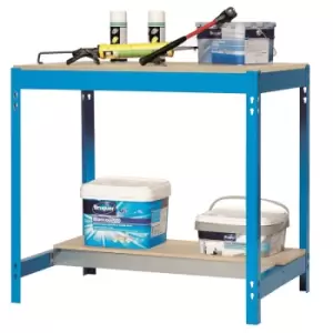 Workbench with MDF worktop and half-depth bottom shelf - 840 x 1500 x 750mm