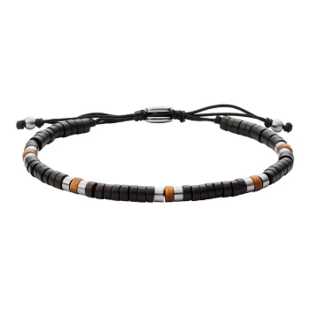 Fossil Summer Beads Mens Tiger's Eye & Black Onyx Bracelet