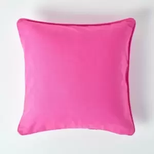 HOMESCAPES Cotton Plain Cerise Cushion Cover, 30 x 30cm - Pink