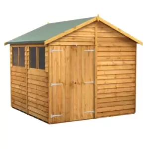 Power 8x8 Overlap Apex Double Door Shed