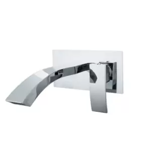 Wall Mounted Chrome Basin Mixer Tap - Wave