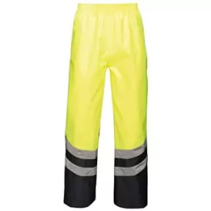 Regatta Unisex Hi Vis Pro Reflective Work Over Trousers (XXXL) (Yellow/Navy) - Yellow/Navy