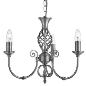 Zanzibar 3 Light Multi Arm Ceiling Pendant Satin Silver, E14