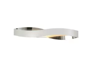 Wall Lamp, 1 x 6W LED, 3000K, 420lm, Sand White, Polished Chrome