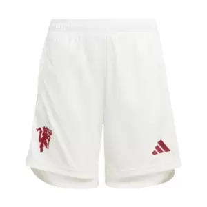 adidas Manchester United Third Shorts 2023 2024 Juniors - White