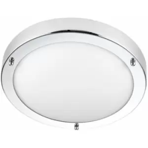 Loops - IP44 Outdoor Dimmable Bulkhead Light Chrome Plate Bathroom Flush Ceiling Lamp