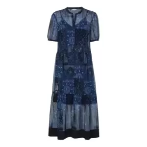 Tommy Hilfiger Paisley Knee Dress Brac Slv - Blue