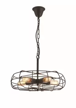 Claudia Cage Ceiling Pendant 5 Light E27 Black