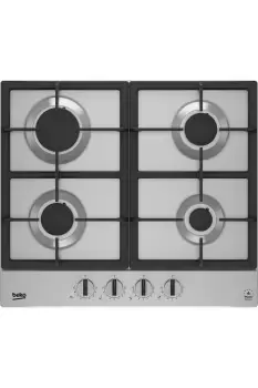 Beko Pro HIAG64325SX Stainless Steel 58cm Gas Hob - Grey