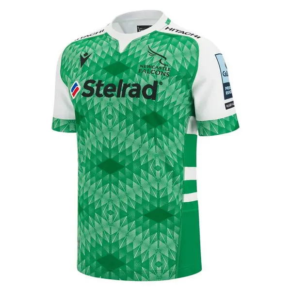 Macron Newcastle Falcons Replica Away Jersey 2023/2024 Mens - Green M