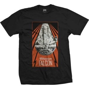 Star Wars - Solo Falcon Flash Unisex Medium T-Shirt - Black