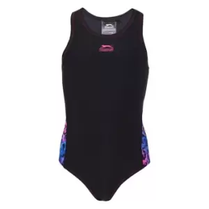 Slazenger Splice Racerback Swimsuit Junior Girls - Black