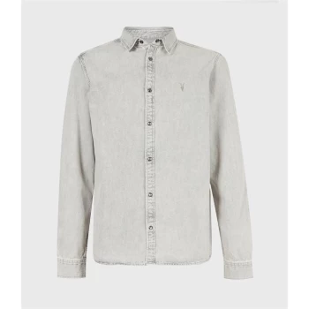 AllSaints Gleason Long Sleeve Shirt - Grey