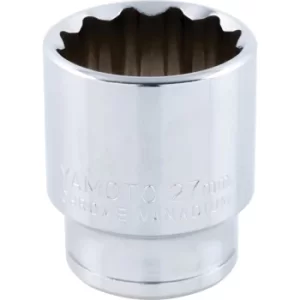 Socket Bi-hexagon 1/2" Square Drive 27MM Chrome Vanadium (12-Point)